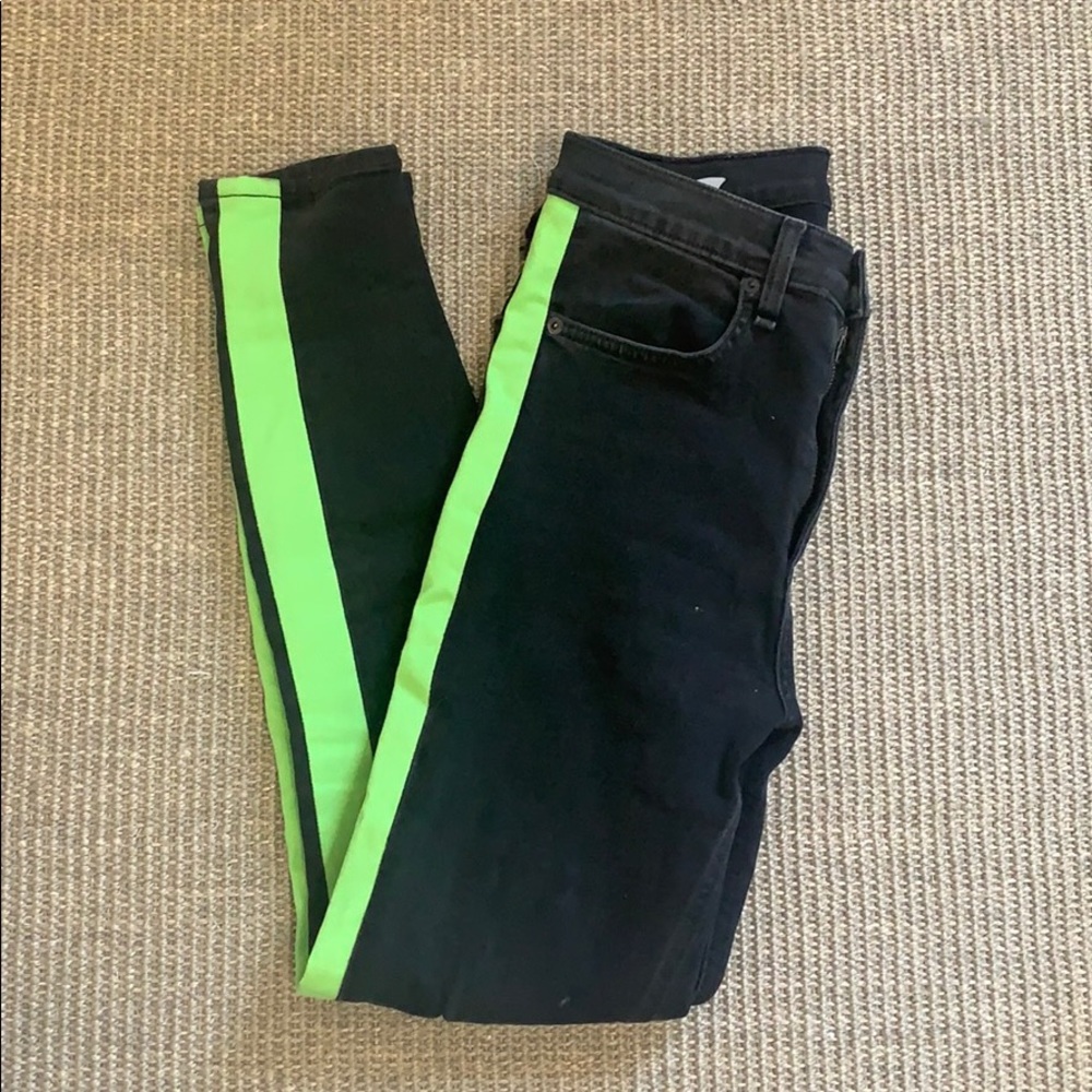 Black and Lime Rag & Bone Jeans
